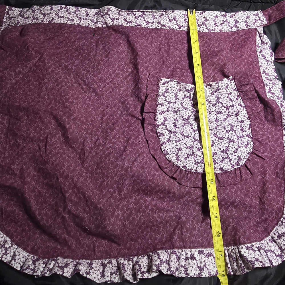 Charming Handmade Floral Kitchen Apron in Purple